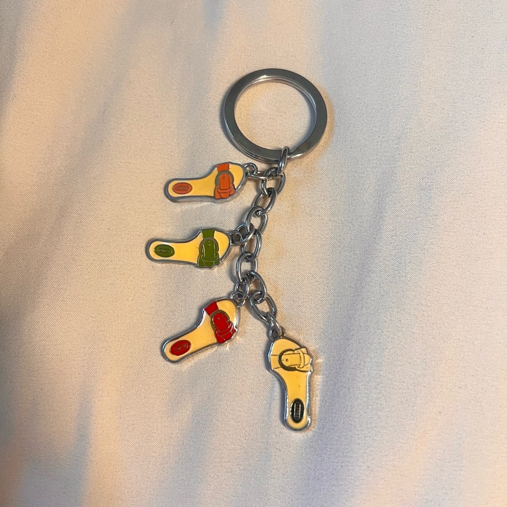 Coach Multicolor Flip Flop Sandals Keychain - Picture 2 of 7